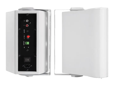 VISION Professional Active 5.25" Wall Speakers - LIFETIME WARRANTY - 2 x 15w (RMS) - 2-way - 1 x minijack input / 1 x 2-Phono input (summed) - white - DRWORKS