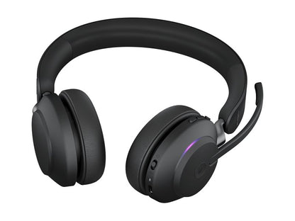 Jabra Evolve2 65 MS Stereo - USB-A - Headset - on-ear - Bluetooth - wireless - noise isolating - black - Certified for Microsoft Teams - DRWORKS