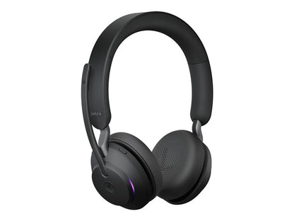 Jabra Evolve2 65 MS Stereo - USB-A - Headset - on-ear - Bluetooth - wireless - noise isolating - black - Certified for Microsoft Teams - DRWORKS