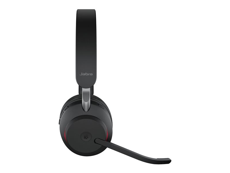 Jabra Evolve2 65 MS Stereo - USB-A - Headset - on-ear - Bluetooth - wireless - noise isolating - black - Certified for Microsoft Teams - DRWORKS