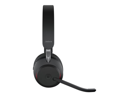 Jabra Evolve2 65 MS Stereo - USB-A - Headset - on-ear - Bluetooth - wireless - noise isolating - black - Certified for Microsoft Teams - DRWORKS