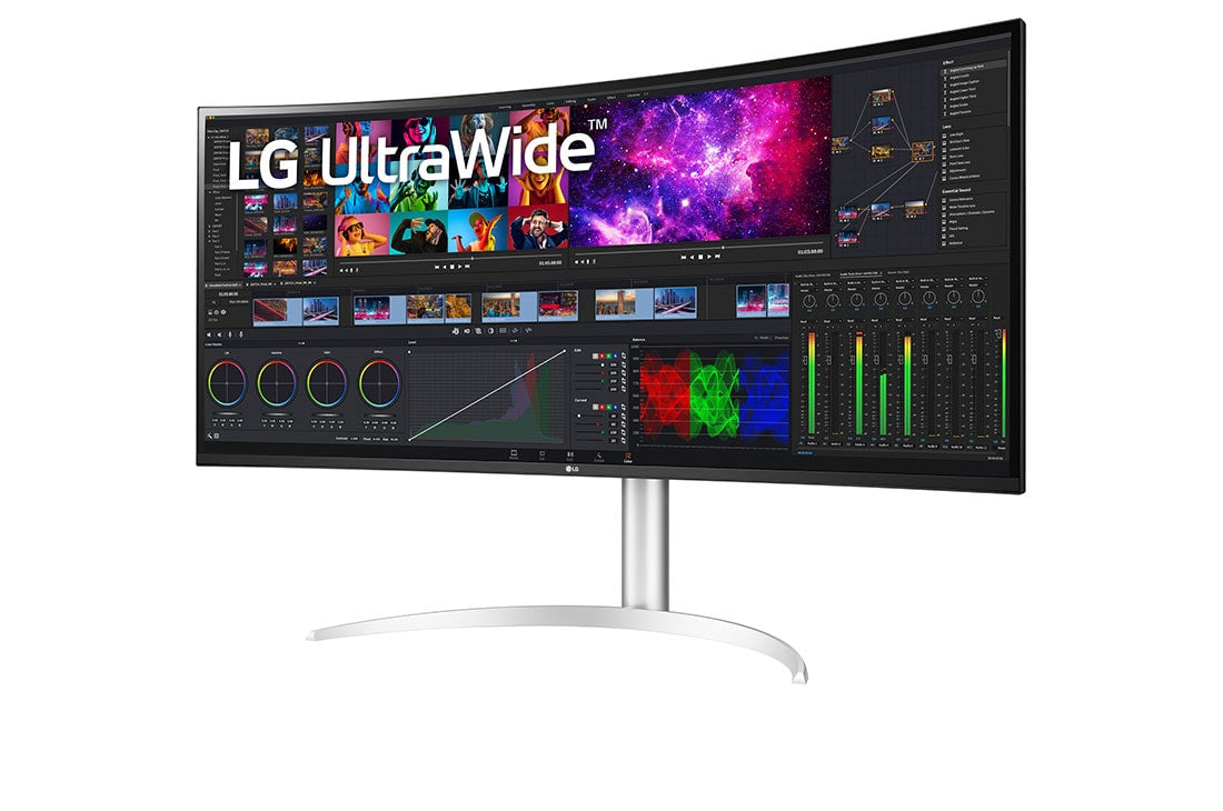 LG UltraWide 5K LED curved monitor 40WP95CP-W - 40" (39.7" viewable) - 5120 x 2160 - Nano IPS - 2xHDMI, DisplayPort, USB-C, Thunderbolt 4 - speakers - DRWORKS
