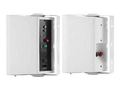 VISION Professional Active 5.25" Wall Speakers - LIFETIME WARRANTY - 2 x 15w (RMS) - 2-way - 1 x minijack input / 1 x 2-Phono input (summed) - white - DRWORKS
