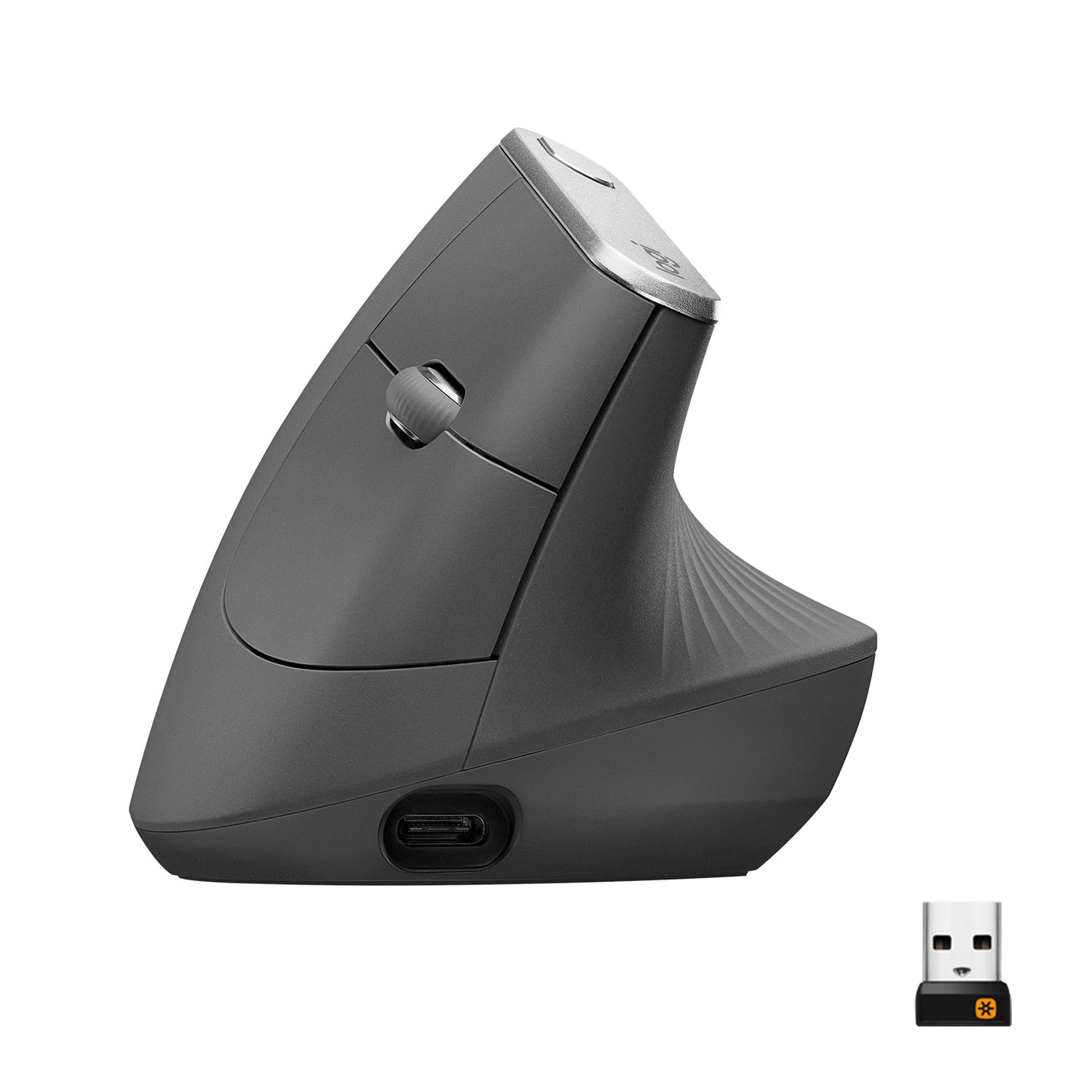 Logitech MX Vertical Advanced Ergonomic Mouse - optical - 6 buttons - wireless, wired - Bluetooth, 2.4 GHz - USB wireless receiver - graphite - DRWORKS